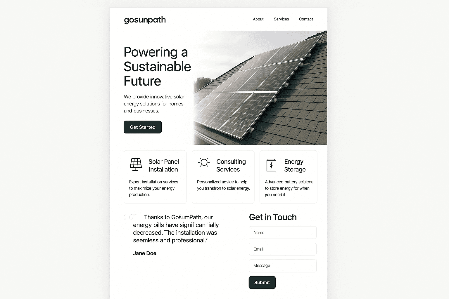 gosunpath.com website mockup